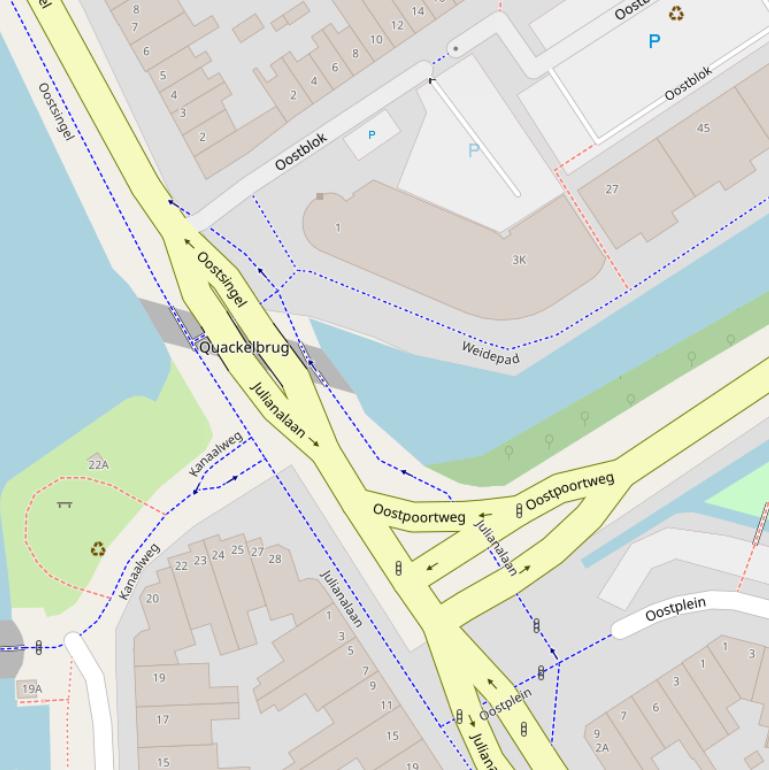 Kaart van de Quackelbrug.