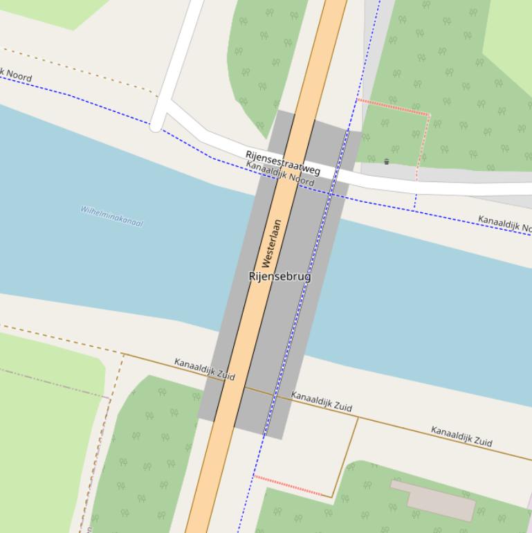 Kaart van de Rijensebrug.