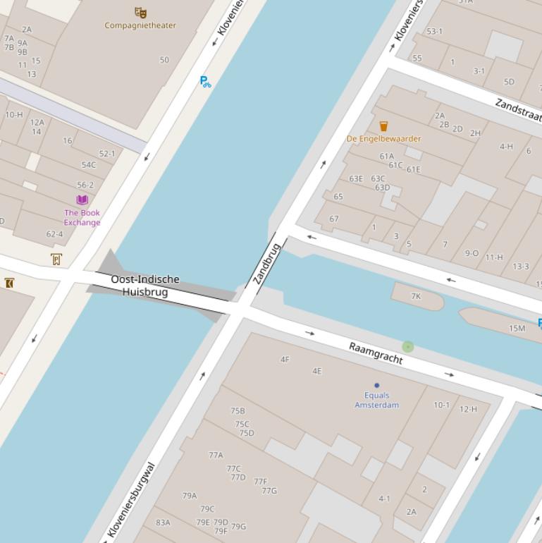 Kaart van de Seraphina van Braziliëbrug.