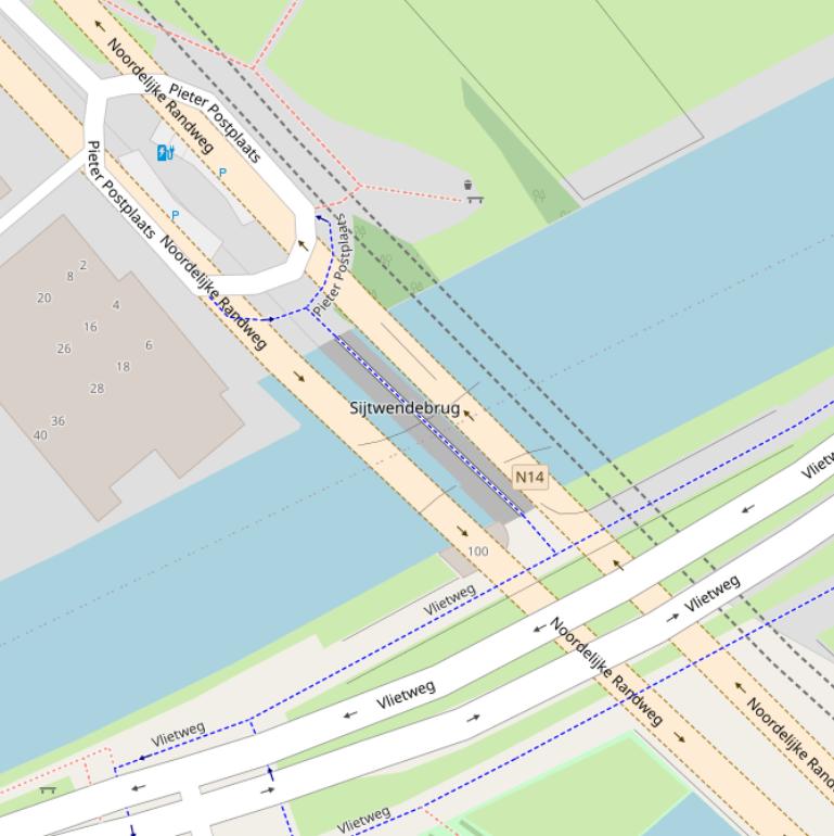 Kaart van de Sijtwendebrug.