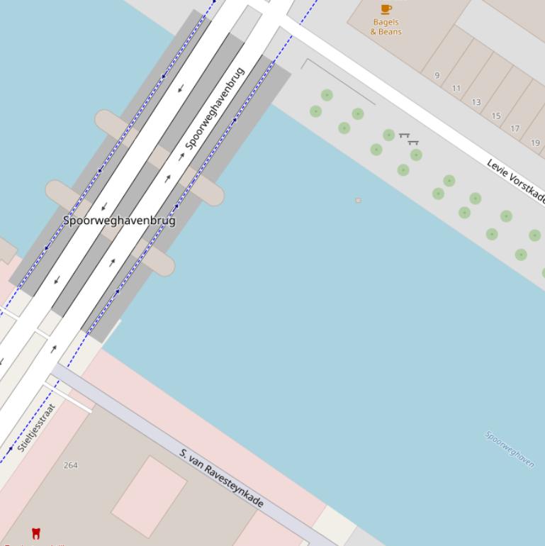 Kaart van de Spoorweghavenbrug.