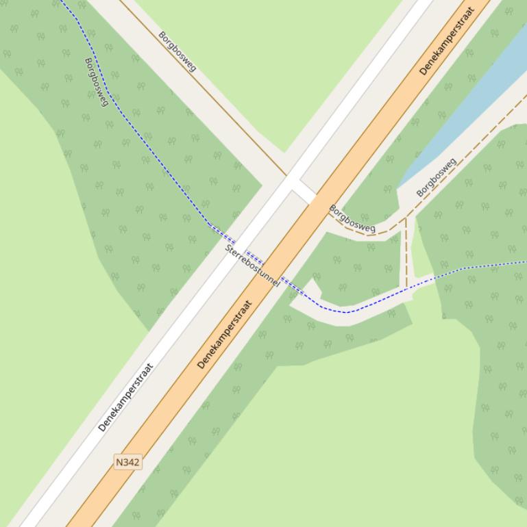 Kaart van de Sterrebostunnel.