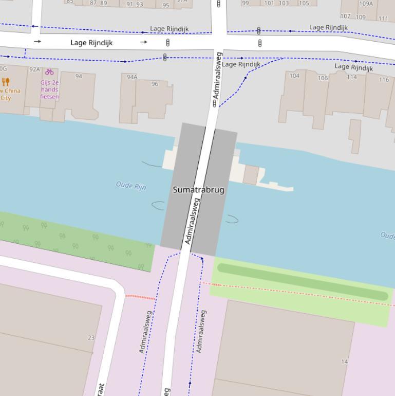 Kaart van de Sumatrabrug.