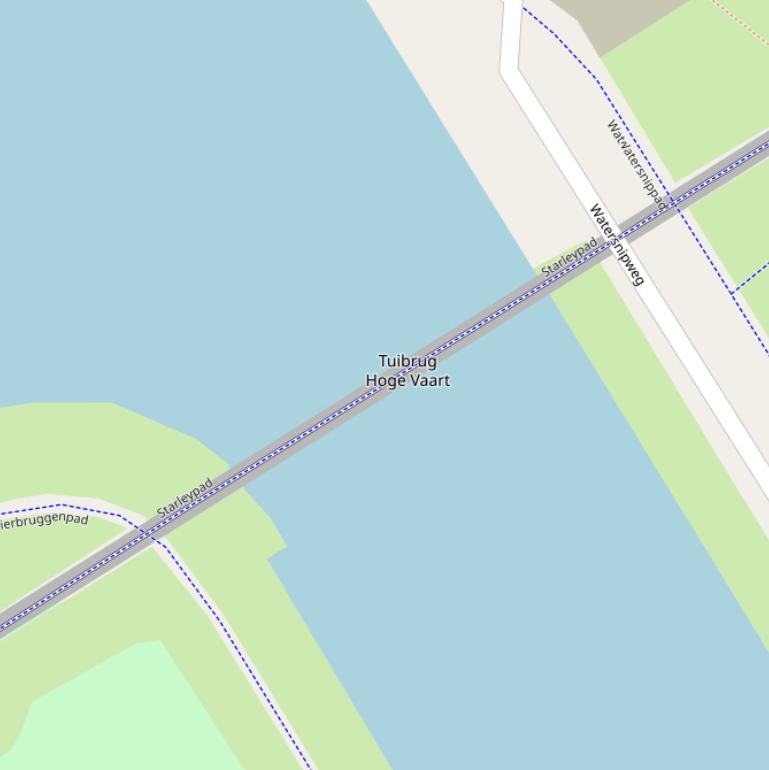 Kaart van  Tuibrug Hoge vaart.