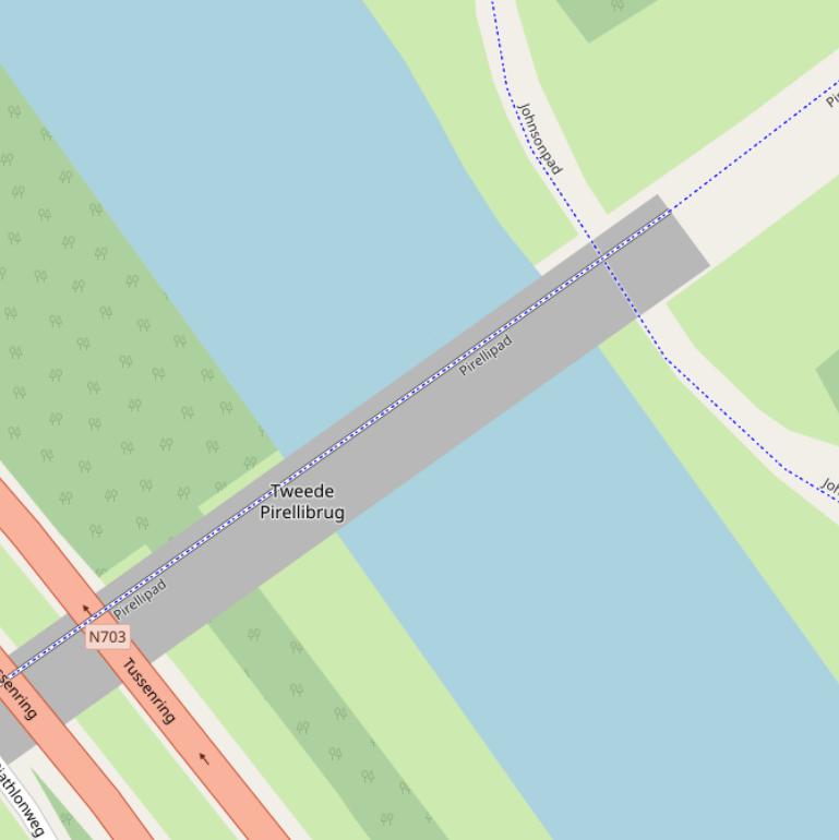 Kaart van  Tweede Pirellibrug.