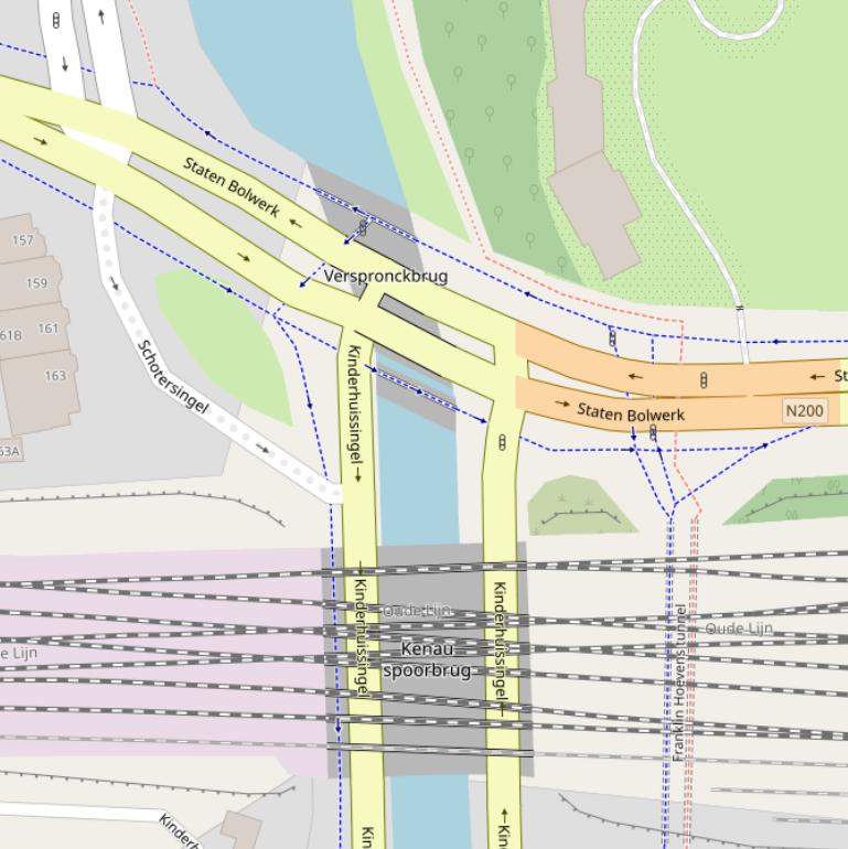 Kaart van de Verspronckfietsbrug.