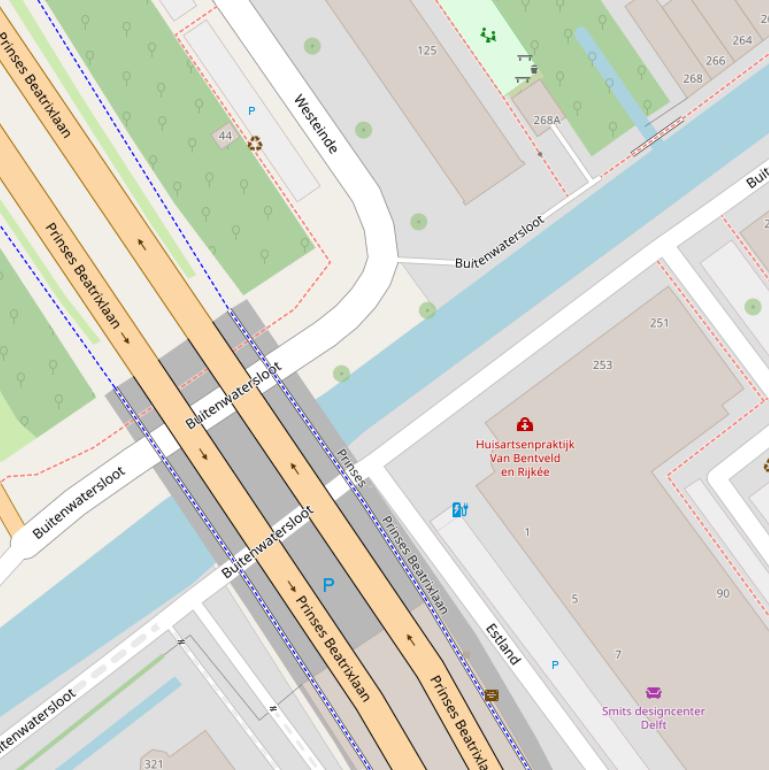 Kaart van  Viaduct Buitenwatersloot.