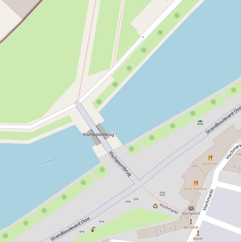 Kaart van de Vischpoortbrug.