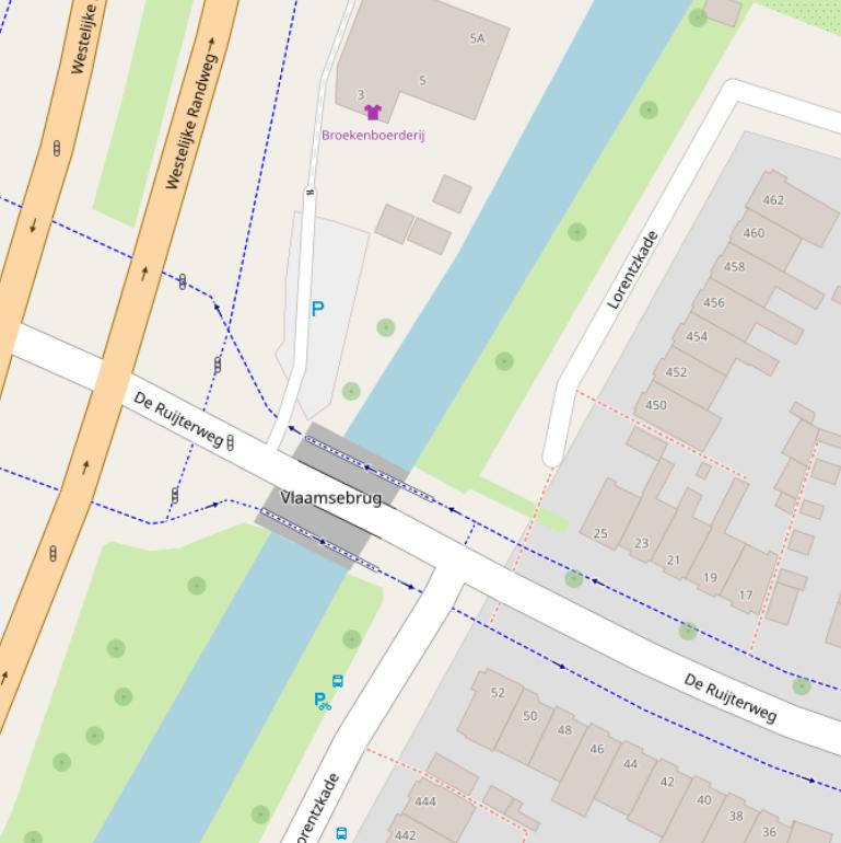Kaart van de Vlaamsebrug.