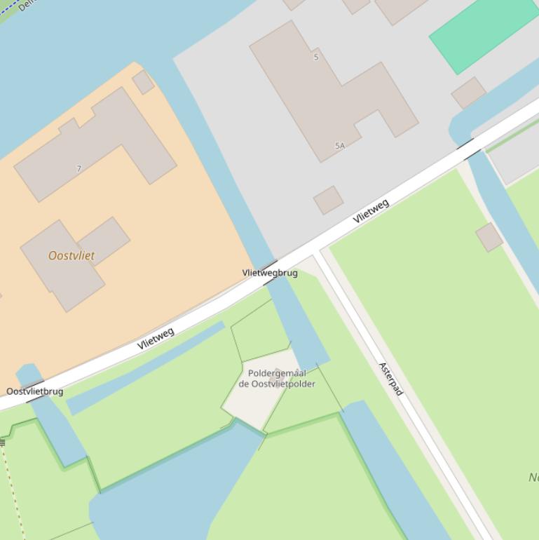 Kaart van de Vlietwegbrug.