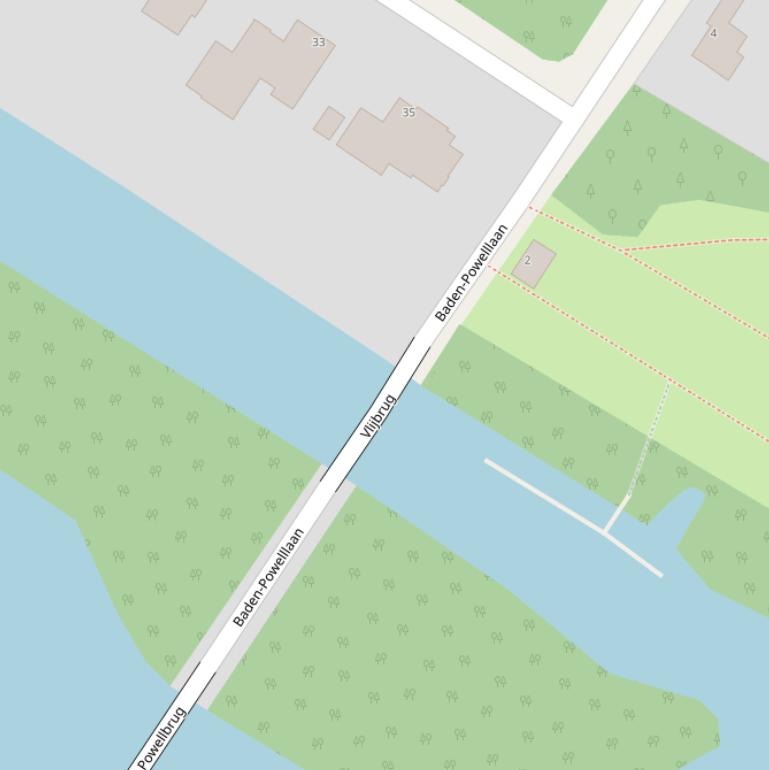 Kaart van de Vlijbrug.