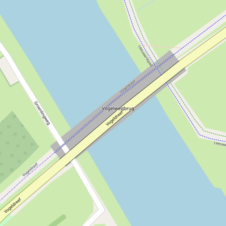 Kaart van de Vogelwegbrug.