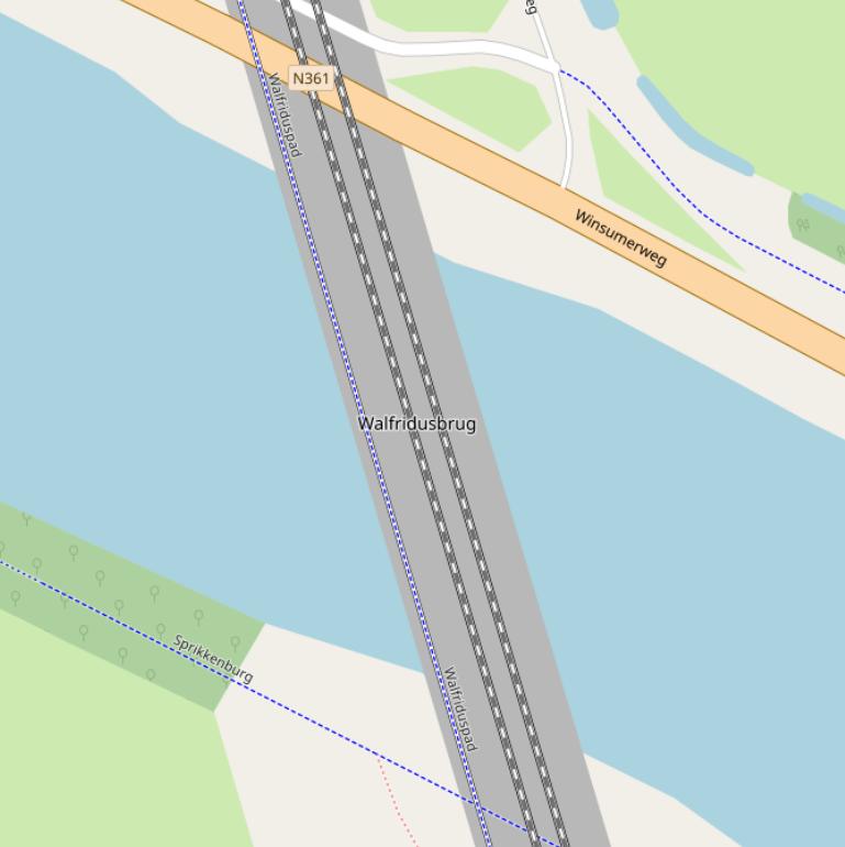 Kaart van de Walfridusbrug.