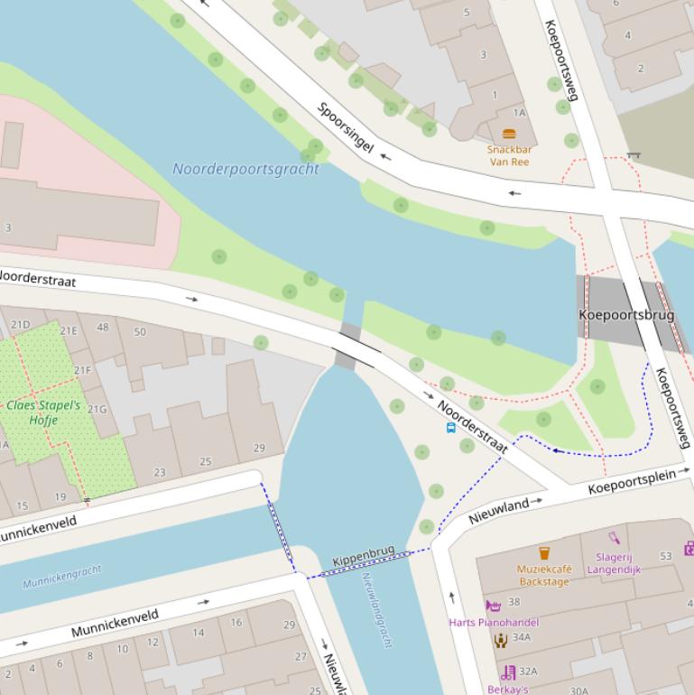 Kaart van de Waterpoortbrug.