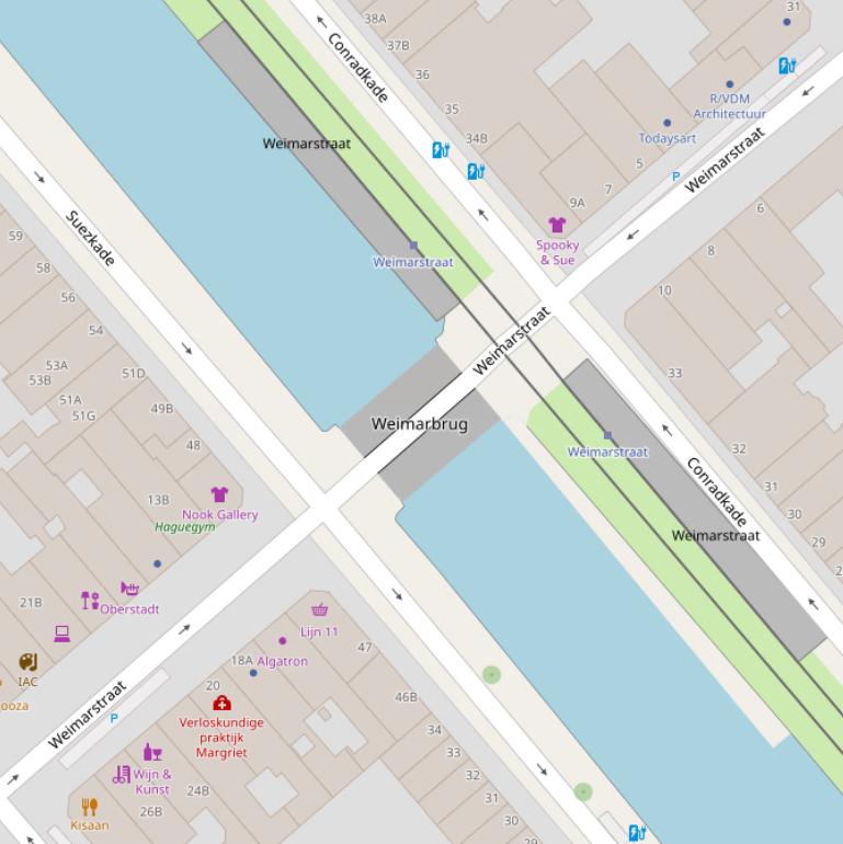 Kaart van de Weimarbrug.