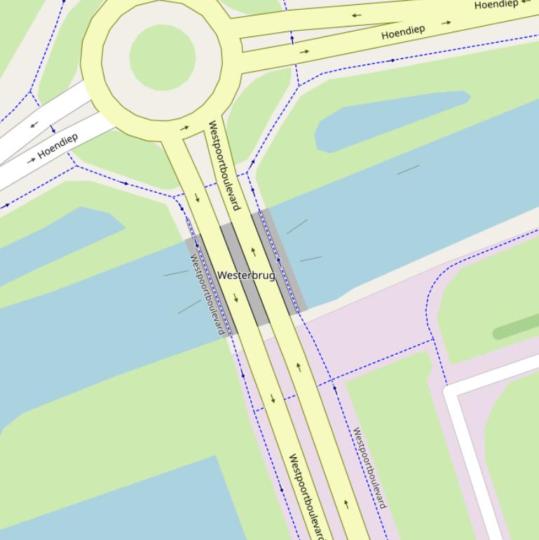 Kaart van de Westerbrug.