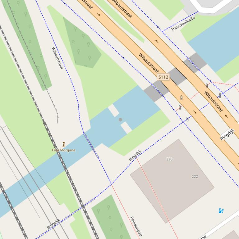 Kaart van  Wibautwaterkering.