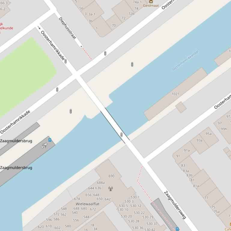 Kaart van de Zaagmuldersbrug.