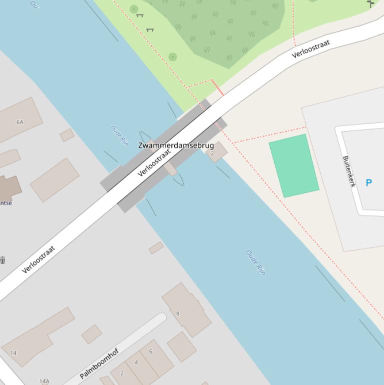 Kaart van de Zwammerdamse brug.