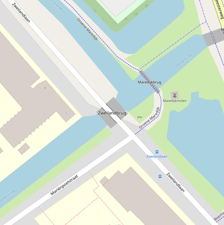 Kaart van de Zweilandbrug.