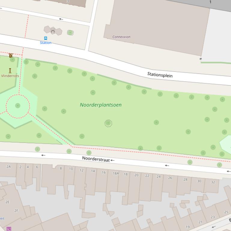 Kaart van het Noorderplantsoen.