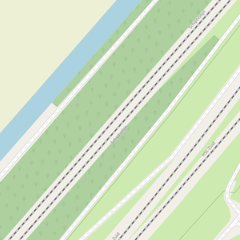 Kaart van  Schiphol Spoorlijn.