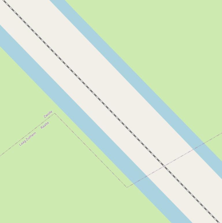 Kaart van  Spoorbaan Zwolle-Heino.