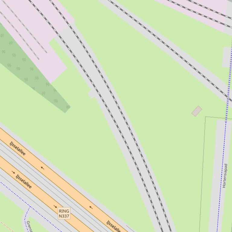 Kaart van  Spoorbaan Zwolle-Wijhe.