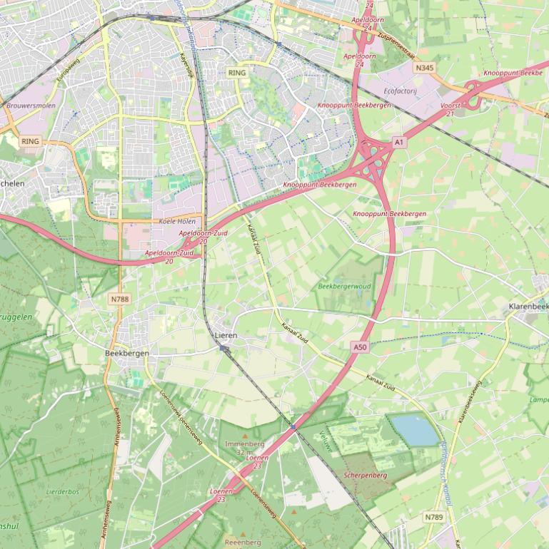 Kaart van  Spoorweg Apeldoorn-Dieren.