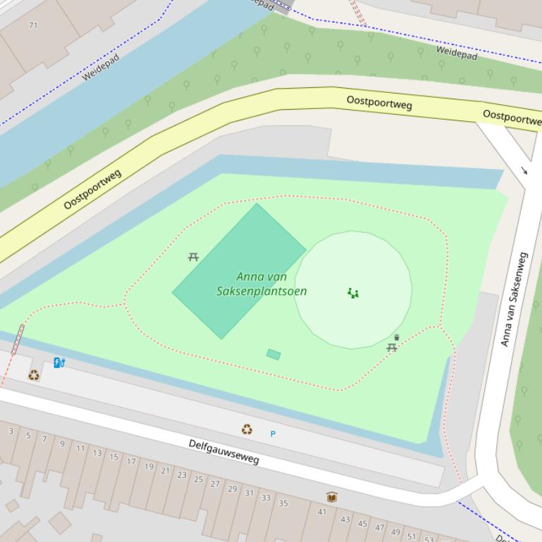 Kaart van het Anna van Saksenplantsoen.