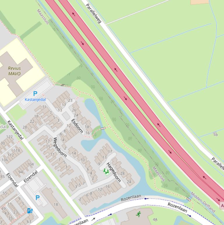 Kaart van het Bomenpark.