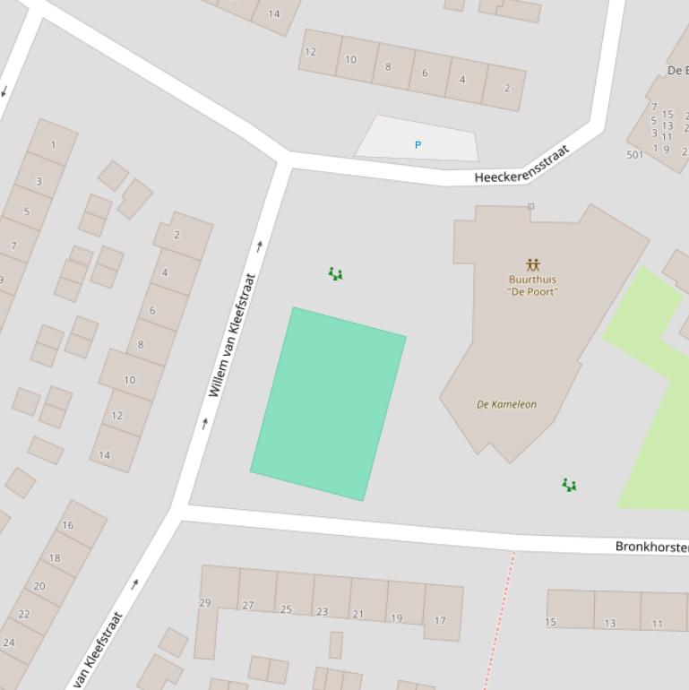 Kaart van het Dirk van der Voortplein.