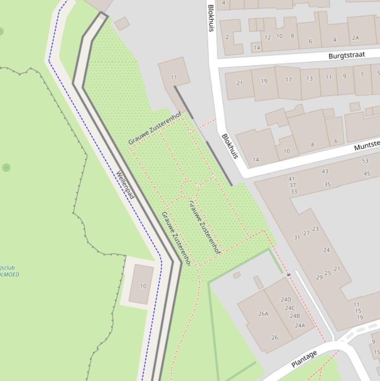 Kaart van de Grauwe Zusterenhof.