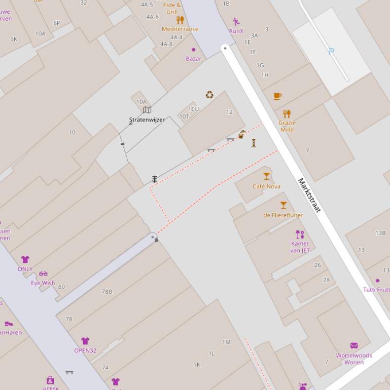 Kaart van de Markthof.