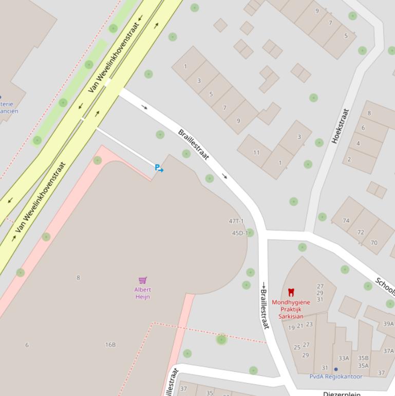 Kaart van de Parkeergarage Diezerpoort.