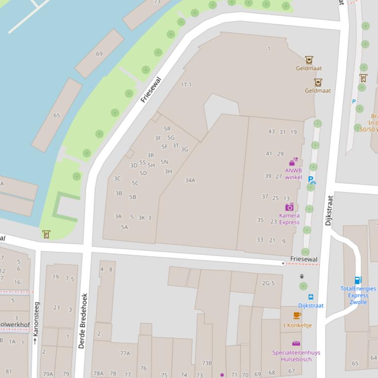 Kaart van de Parkeergarage Dijkstraat.