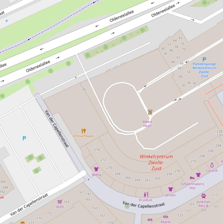 Kaart van  Parkeergarage winkelcentrum Zuid.