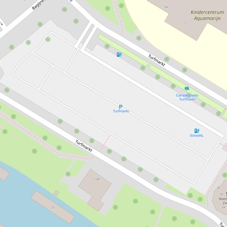 Kaart van de Parkeerterrein Turfmarkt.
