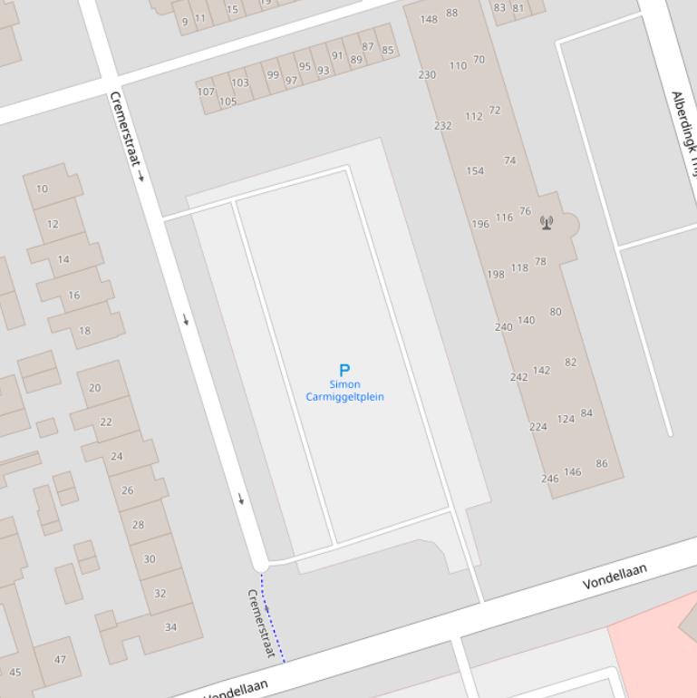 Kaart van het Simon Carmiggeltplein.