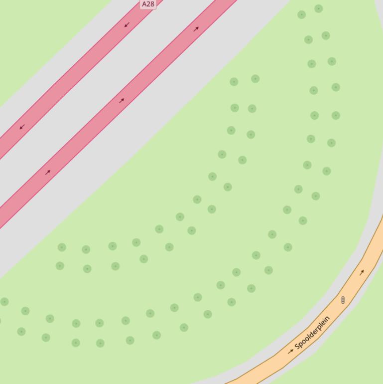 Kaart van  Verkeersplein Spoolde.