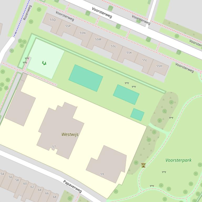 Kaart van het Voorsterpark.