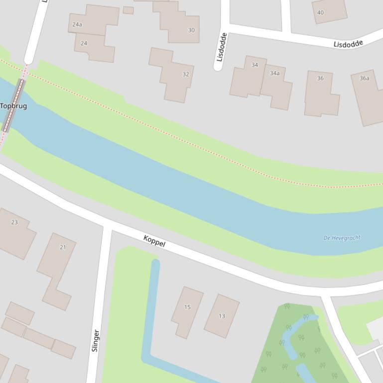 Kaart van  De Hevegracht.