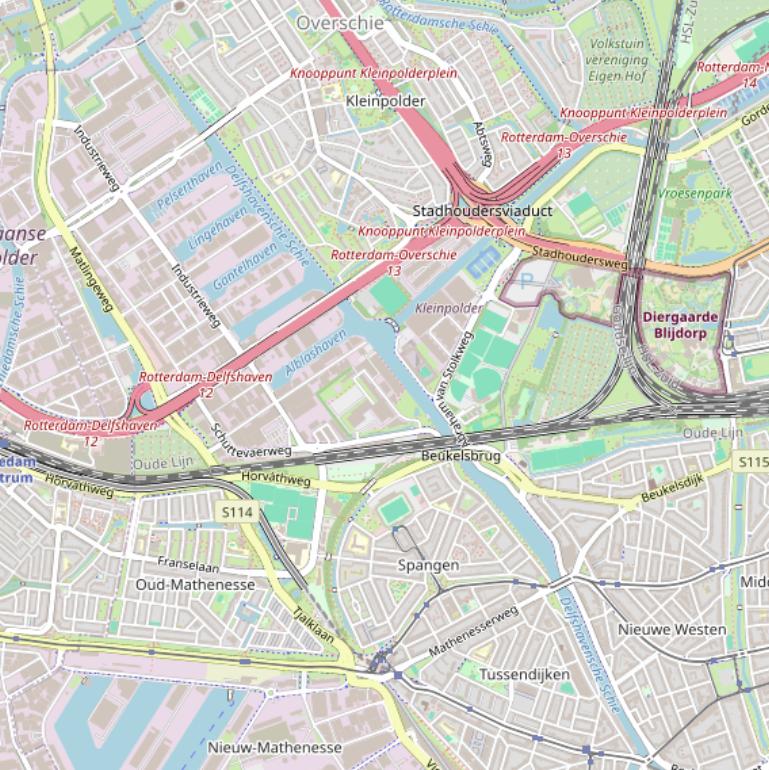 Kaart van  Delfshavense Schie.