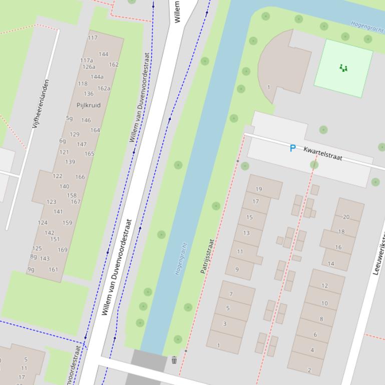 Kaart van de Hagengracht.