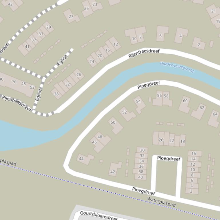 Kaart van de Harderweidegracht.