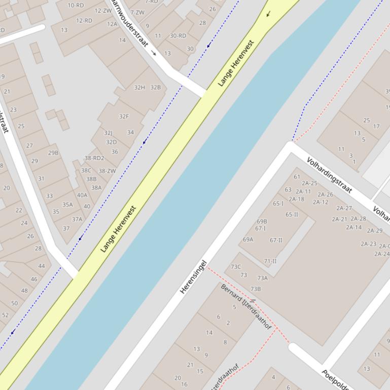 Kaart van de Herensingel.