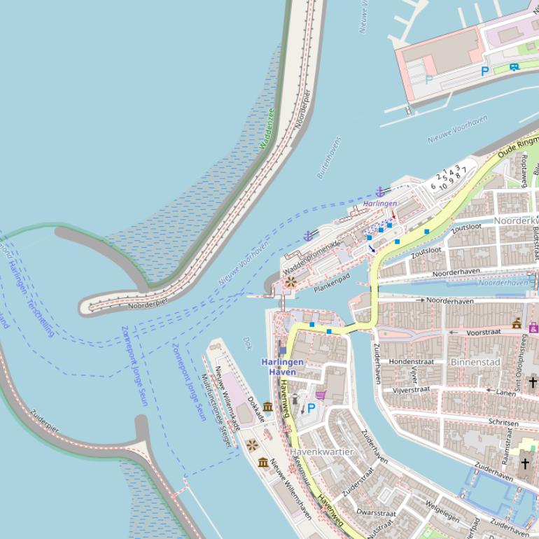 Kaart van de Nieuwe Voorhaven.