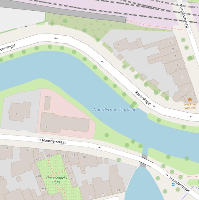 Kaart van de Noorderpoortsgracht.