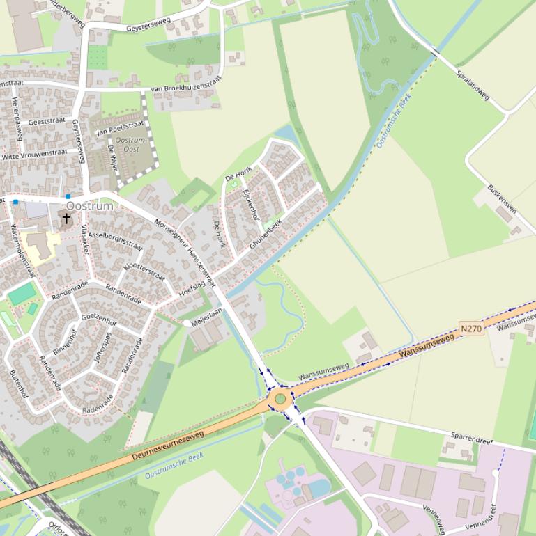 Kaart van  Oostrumsche Beek.