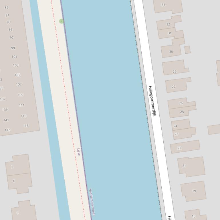 Kaart van de Ringvaart-Hillegommerdijk.